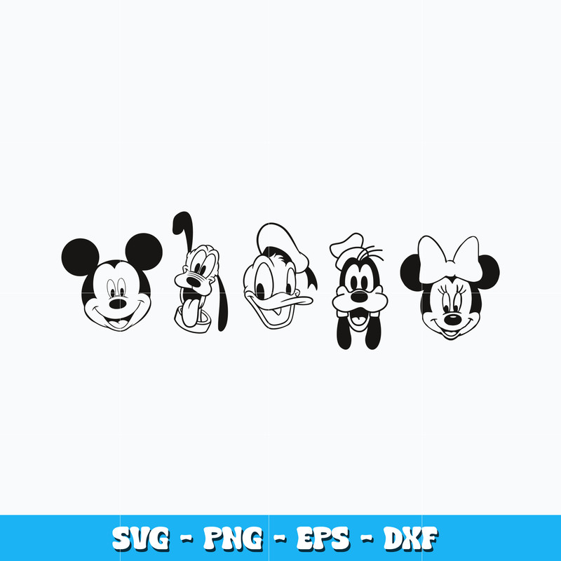 Mickey and friends head svg