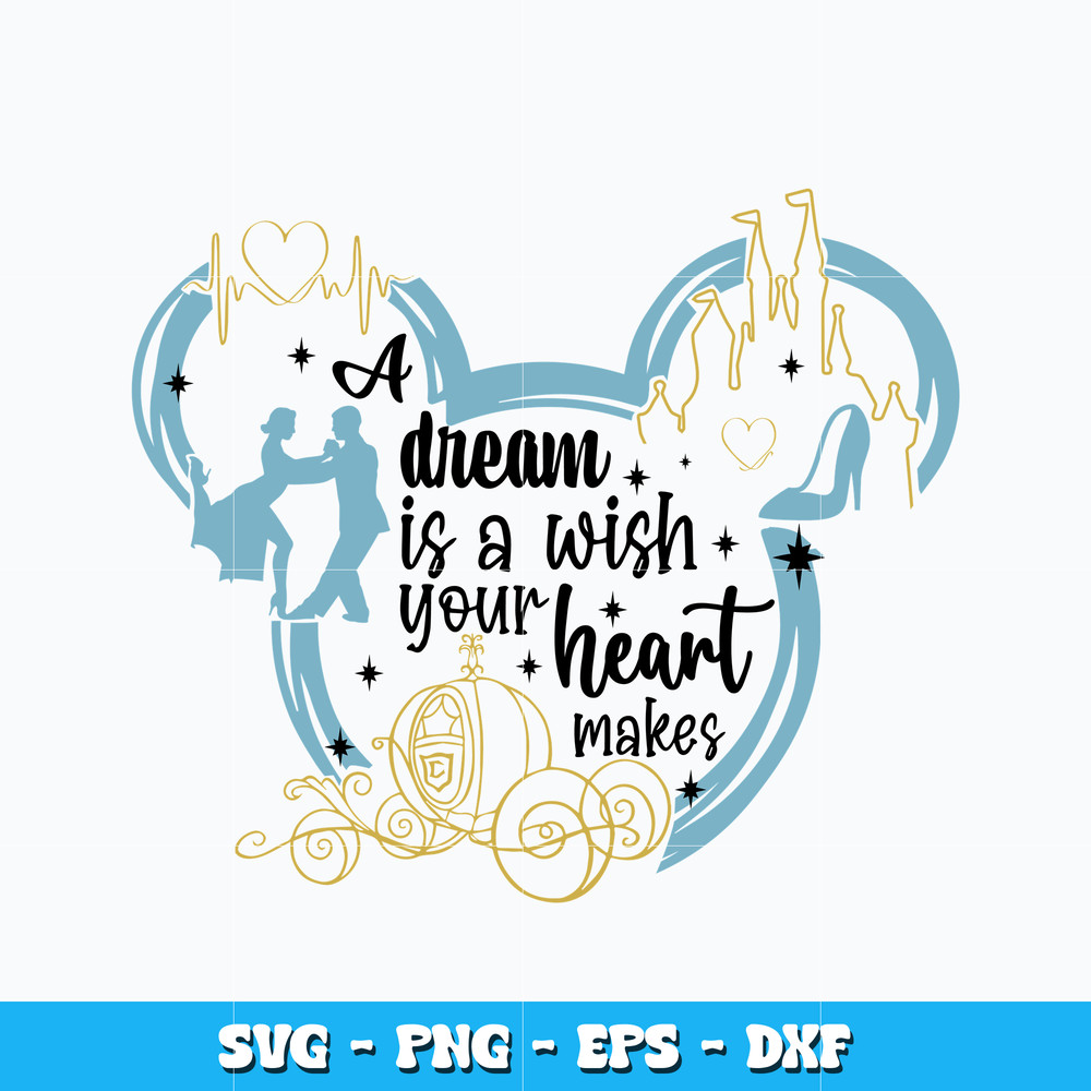 Quotes svg, A dream is a wish your heart makes svg