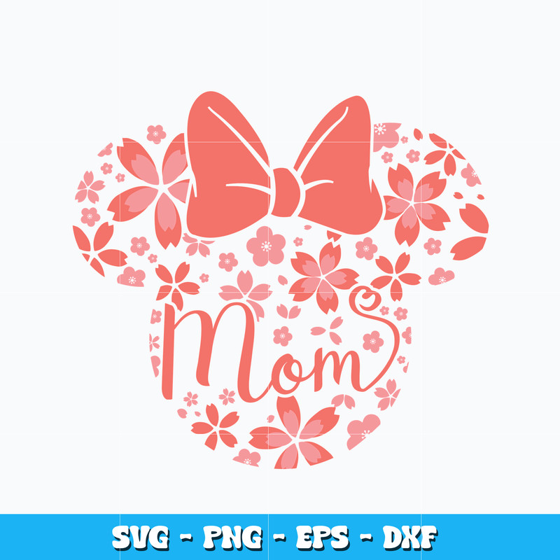 Mom Minnie mouse head flower svg