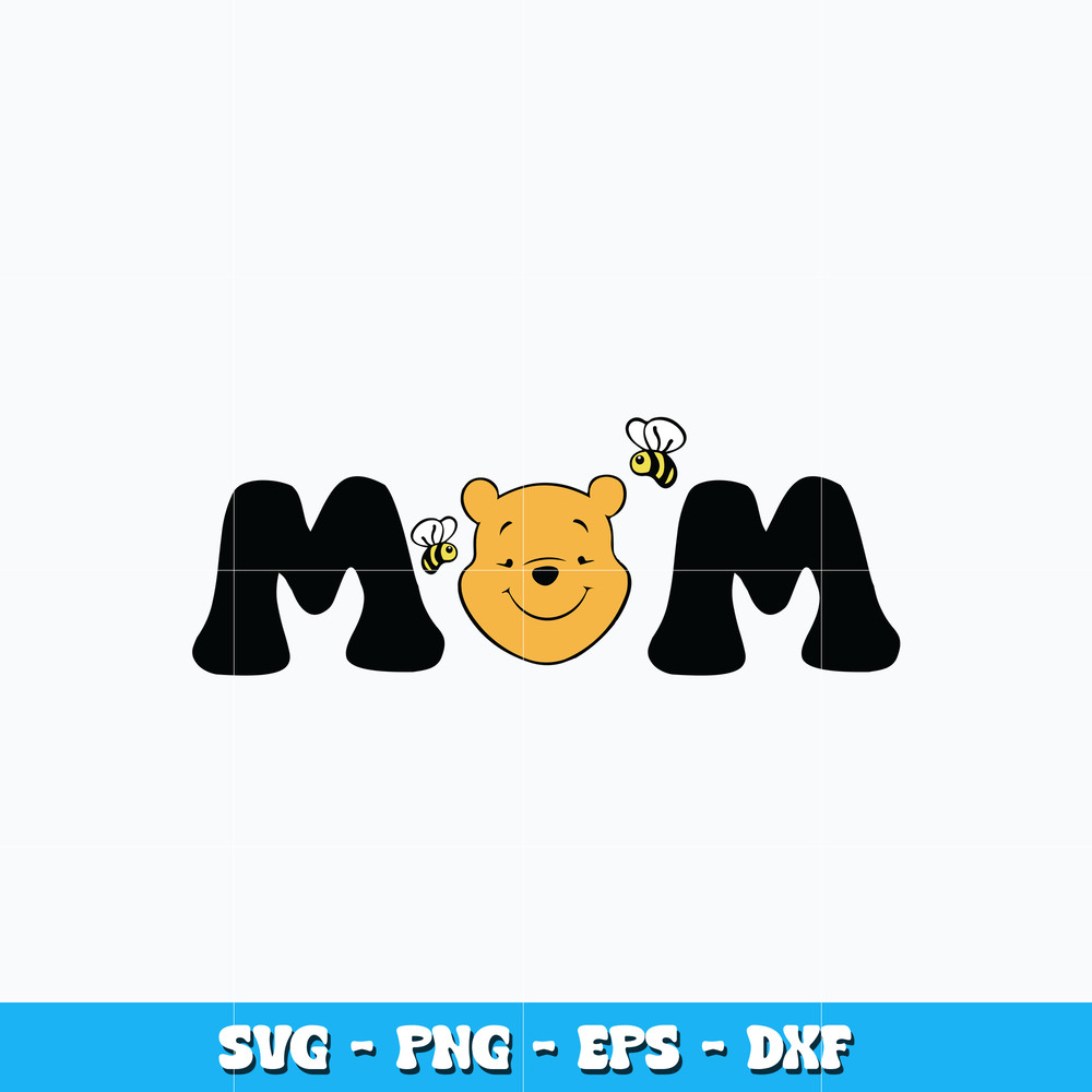 Mom Winnie the Pooh head Svg