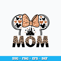 Mom minnie mouse head svg, Disney Minnie head Svg, cartoon svg, logo design svg, digital file svg, Instant download.