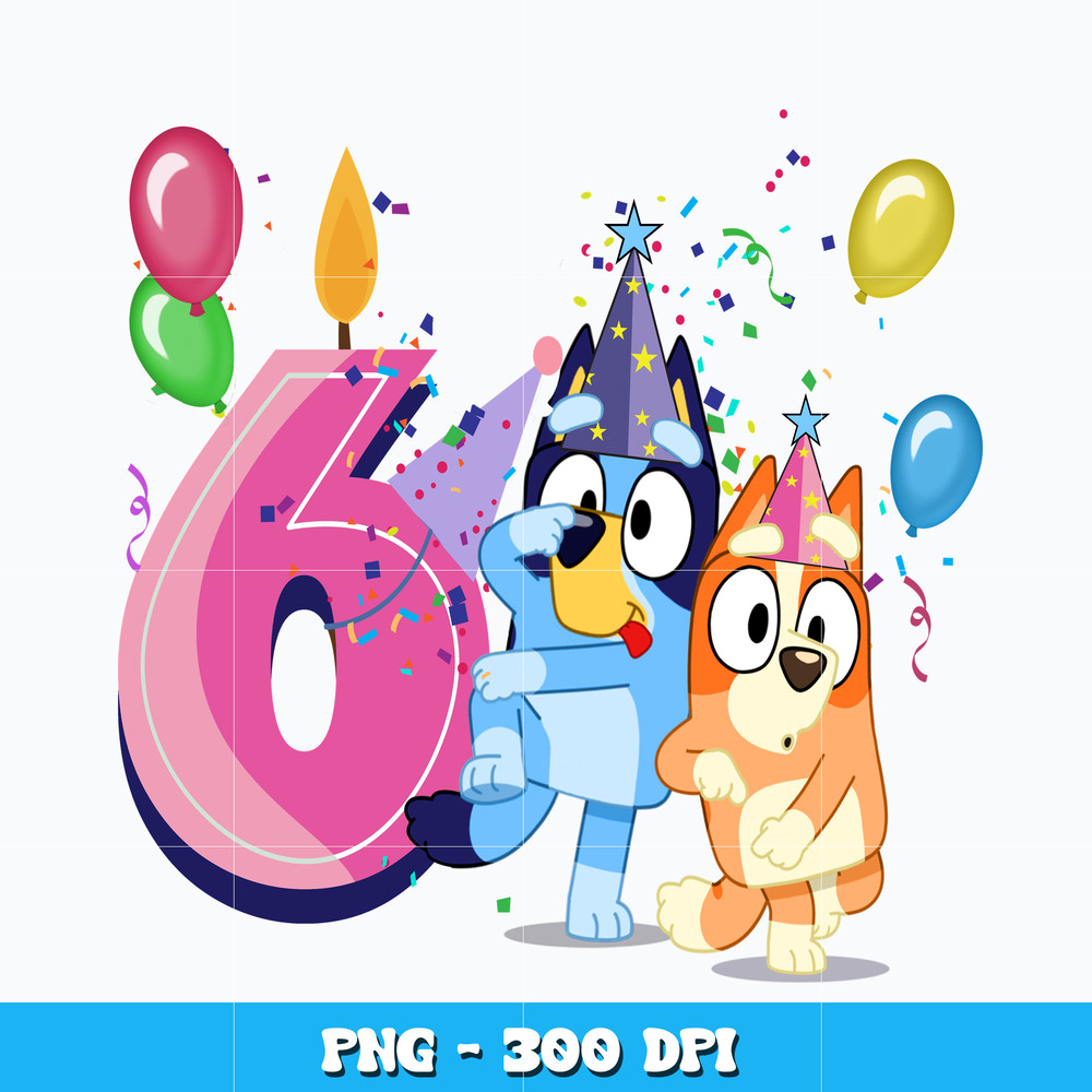 Bluey bingo 6th pink png