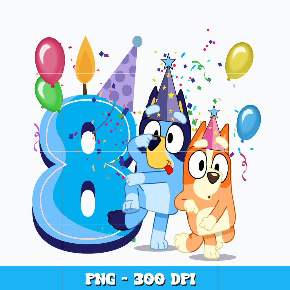 Bluey bingo 8th blue png