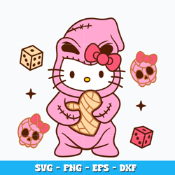 oogie boogie pink hello kitty svg, halloween svg, hello kitty svg, logo design svg, digital file svg, instant download.