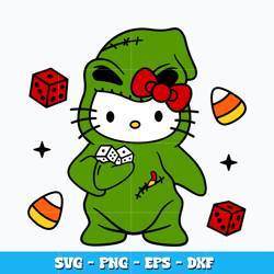 oogie boogie green hello kitty svg, halloween svg, hello kitty svg, logo design svg, digital file svg, instant download.
