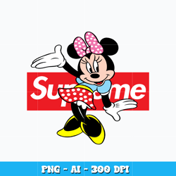 minnie mouse supreme svg, minnie mouse svg, cartoon svg, logo design svg, digital file svg, instant download.