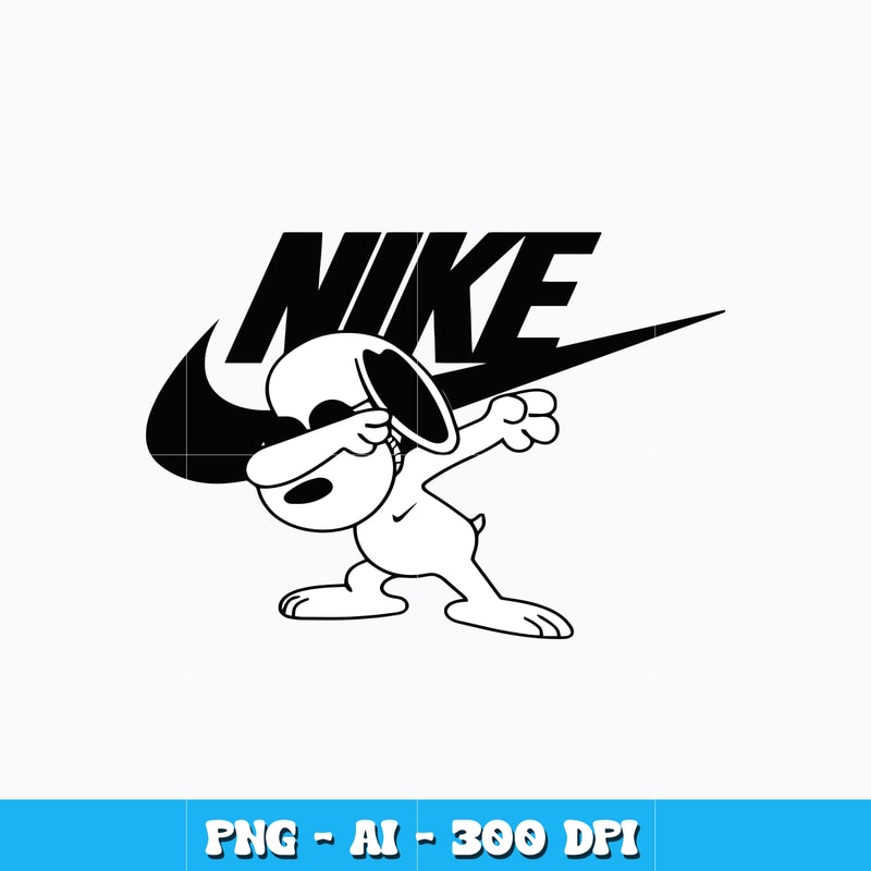 Funny Dabbing Snoopy Nike Logo svg