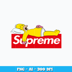 homer simpson supreme svg, supreme svg, homer simpson svg, logo design svg, digital file svg, instant download.
