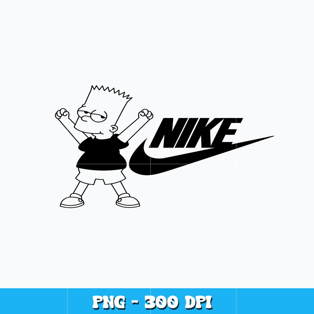 Simpson black white Nike Png