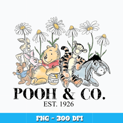 pooh and co est 1926 png, winnie the pooh png, disney vacation png, logo design png, digital file, instant download.