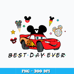 best day ever png, cars lightning mcqueen png, disney vacation png, logo design png, digital file, instant download.
