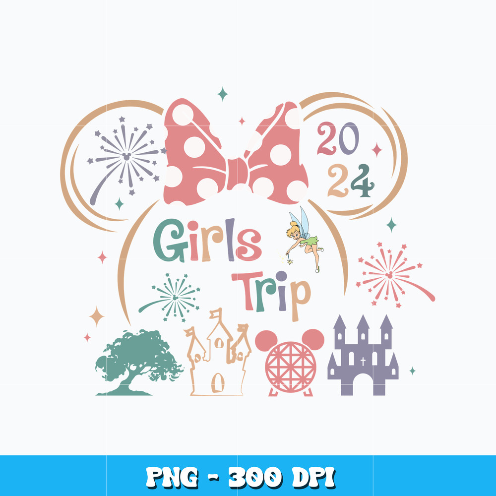 Girl Trip 2024 png, Minnie mouse head cartoon png