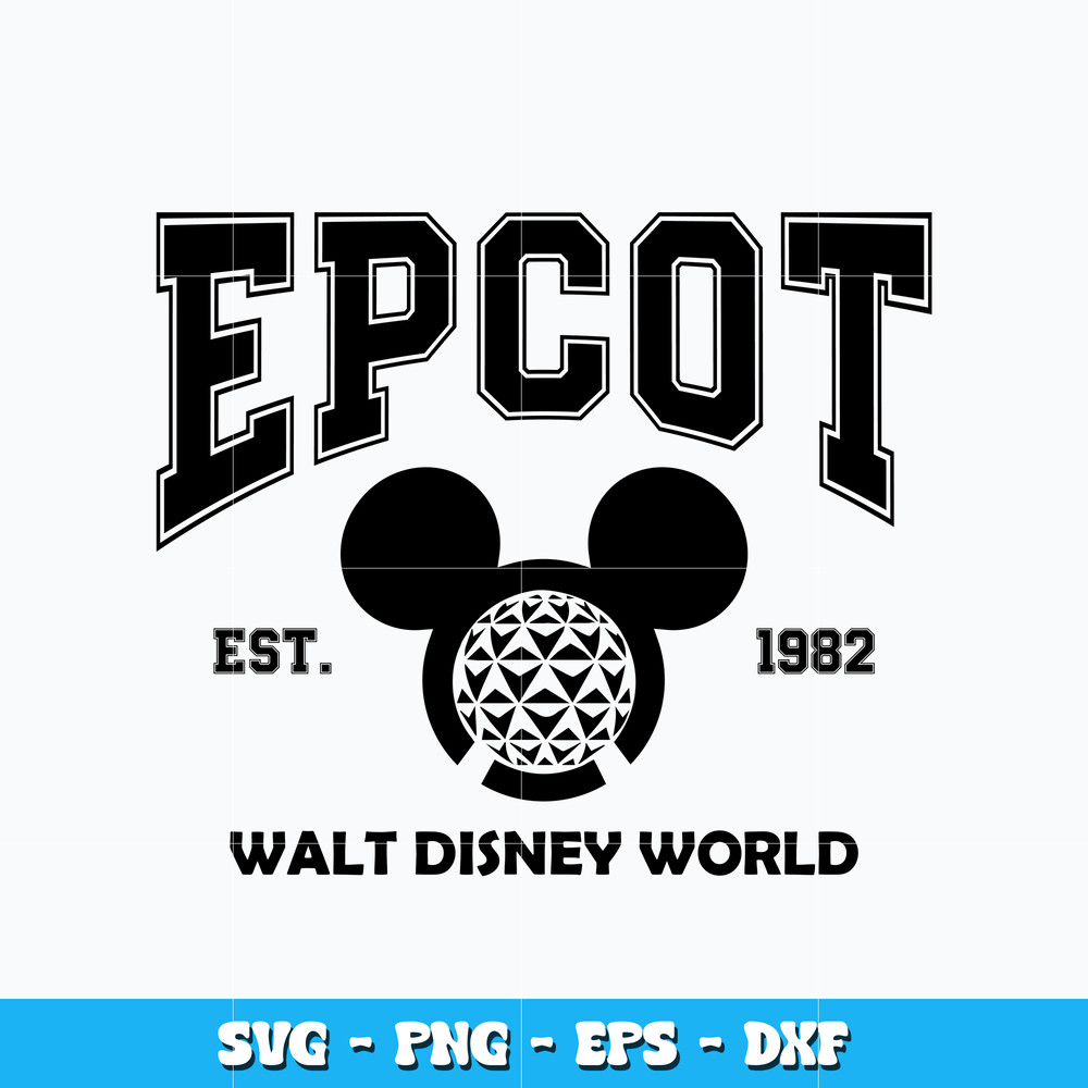 Mickey head epcot est 1982 svg