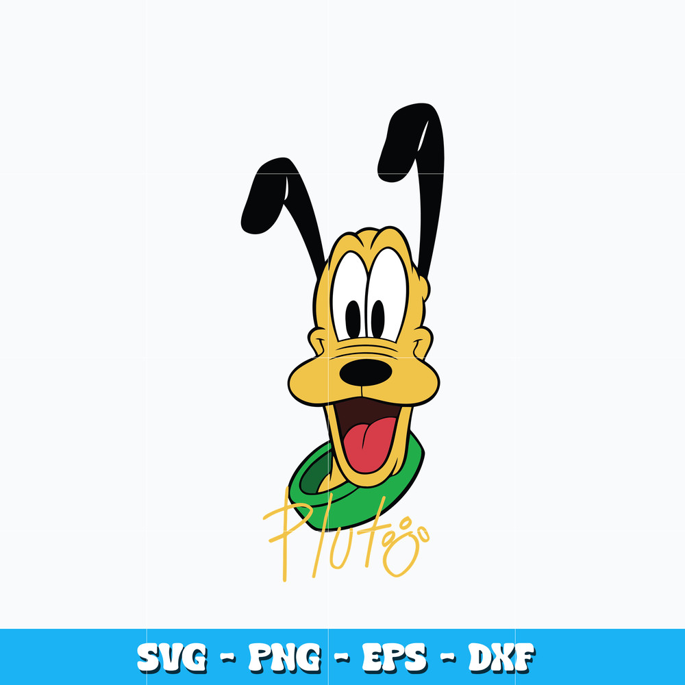 Pluto face svg, Disney Pluto dog svg