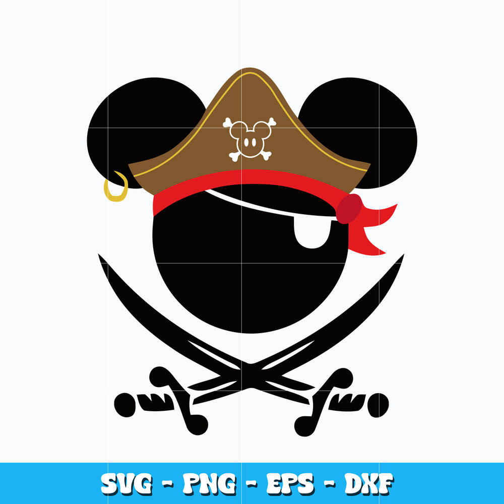 Mickey captain svg, Disney mickey mouse head svg