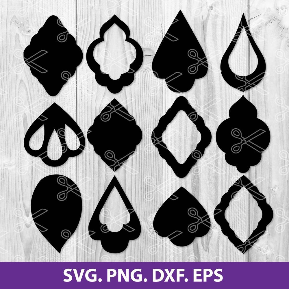 Bundle Teardrop Earrings Svg, Teardrop Earring Svg, Earring Svg, Teardrop Svg, Png Dxf Eps File.jpg