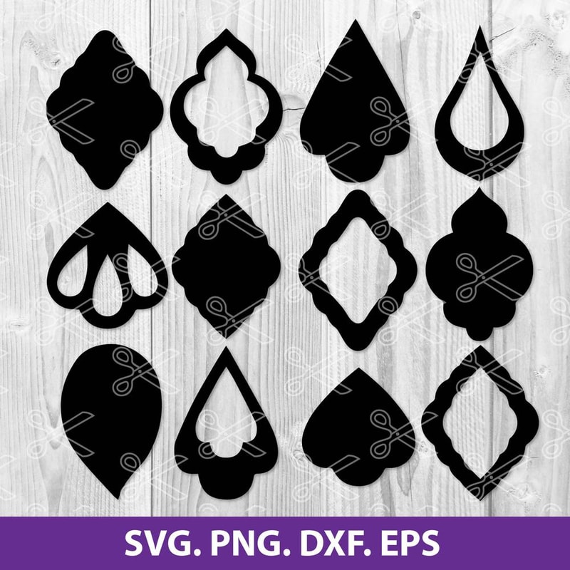 Bundle Teardrop Earrings Svg, Teardrop Earring Svg, Earring Svg, Teardrop Svg, Png Dxf Eps File.jpg