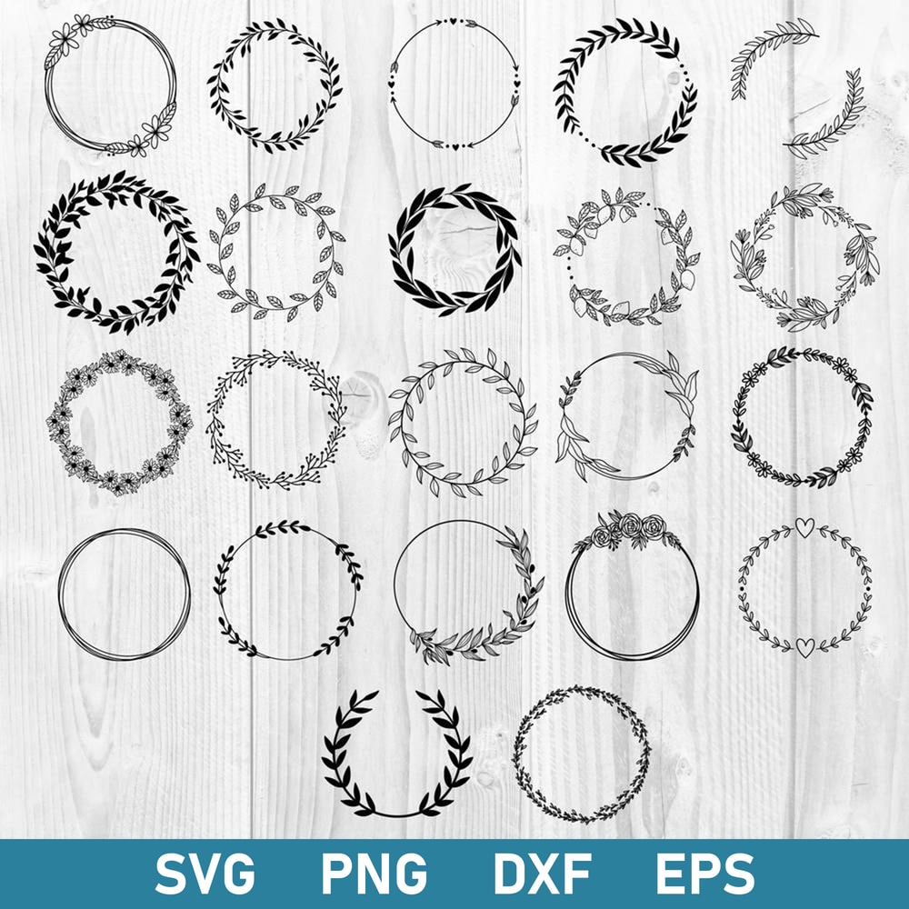Bundle Wreath Svg, Wreath Svg, Floral Wreath Svg, Laurel Wreath Svg, Png Dfx Eps File.jpg