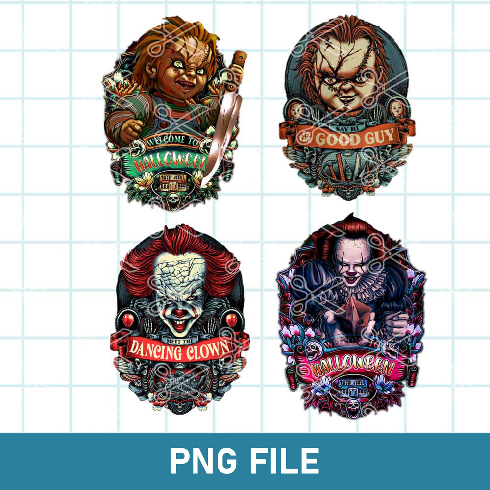 Horror Characters Bundle Png, Movie Killers Png, Horror Movie Png, Halloween Png, Instant download.jpg