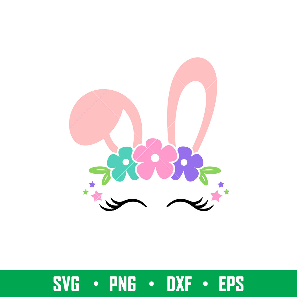 Easter Bunny Face, Easter Bunny Face Svg, Happy Easter Svg, Easter egg Svg, Spring Svg, png, dxf, eps file.jpeg