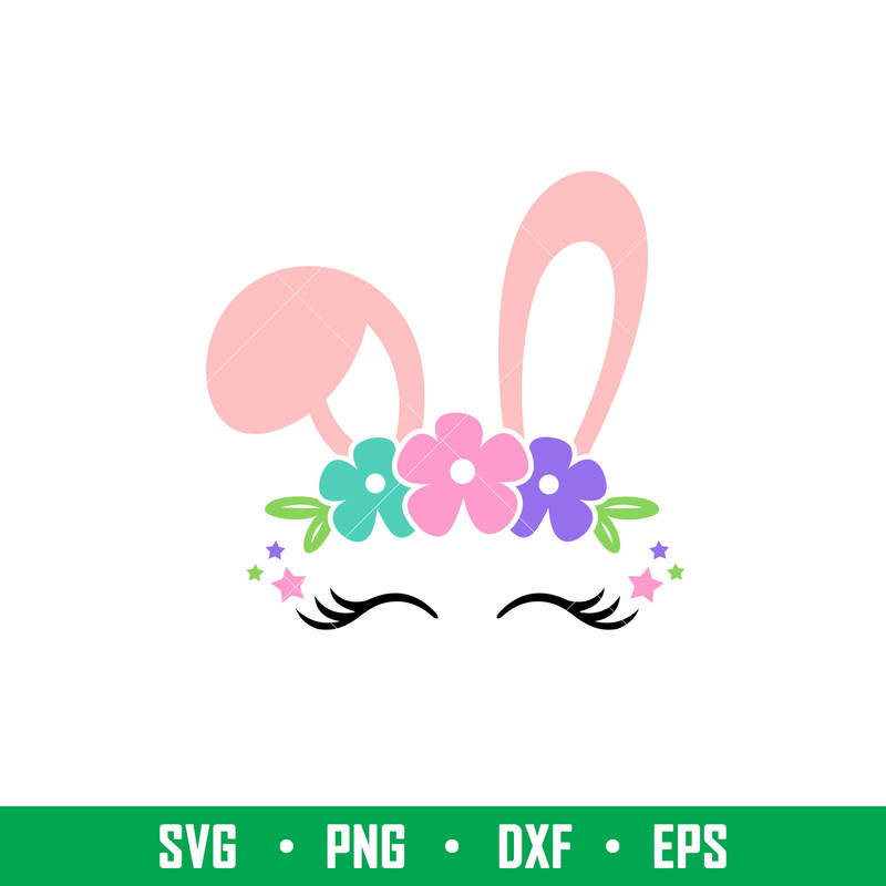 Easter Bunny Face, Easter Bunny Face Svg, Happy Easter Svg, Easter egg Svg, Spring Svg, png, dxf, eps file.jpeg