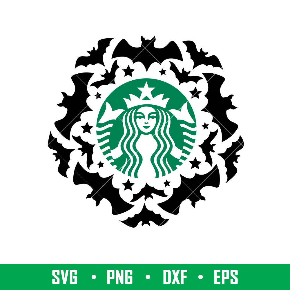 Halloween Bat Wreath, Halloween Bat Starbucks Wreath Svg, Halloween Svg,png,dxf,eps file.jpeg