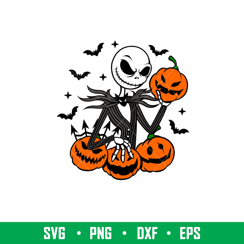 Jack Skellington Pumpkin, Jack Skellington Pumpkin Svg, Halloween Svg, Spooky Season Svg, Trick or Treat Svg, eps, dxf, png file.jpeg