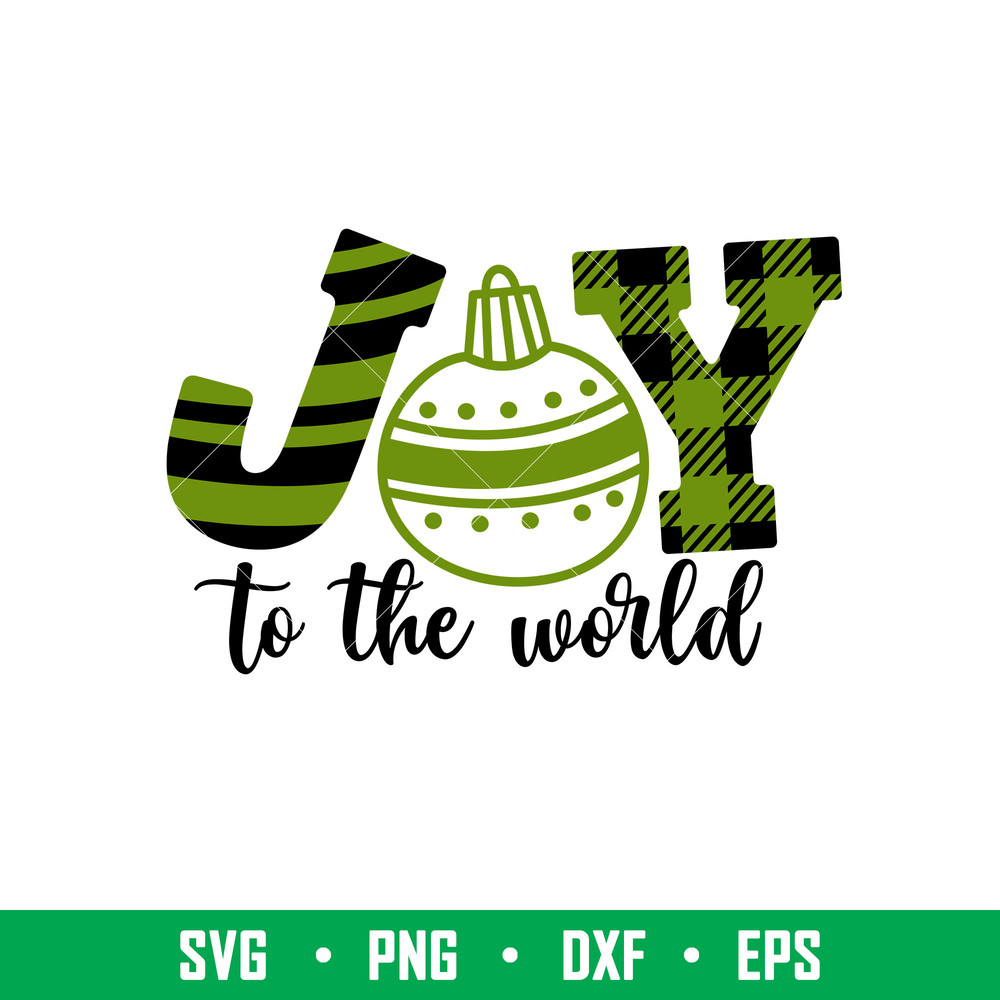 Joy To The World, Joy To The World Svg, Buffalo Plaid Svg, Merry Christmas Svg, png, eps, dxf file.jpeg