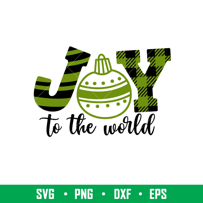 Joy To The World, Joy To The World Svg, Buffalo Plaid Svg, Merry Christmas Svg, png, eps, dxf file.jpeg
