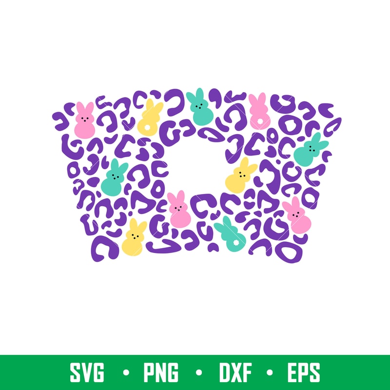 Leopard Easter Full Wrap, Leopard Easter Full Wrap Svg, Starbucks Svg, Coffee Ring Svg, Cold Cup Svg, png, dxf, eps file.jpeg