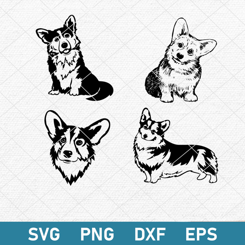 Corgi Bundle Svg, Corgi Svg, Cute Dog Corigi Svg, Corigi Face Svg, Dog Svg, Png Dxf Eps File.jpeg