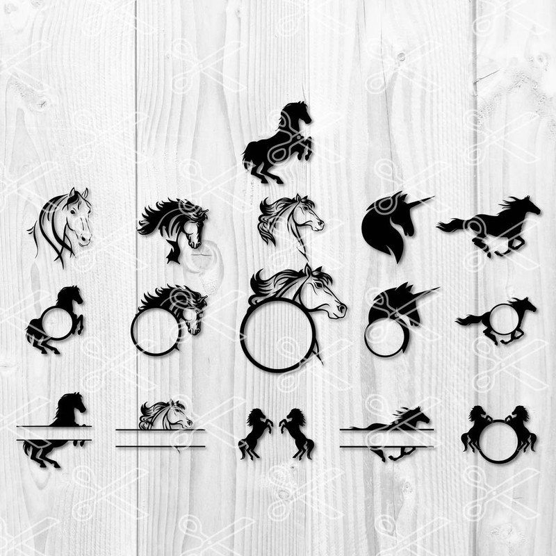 Horse Bundle Svg, Horse Svg, Horse Monogram Svg, Animal Svg, Png Dxf Eps File.jpg