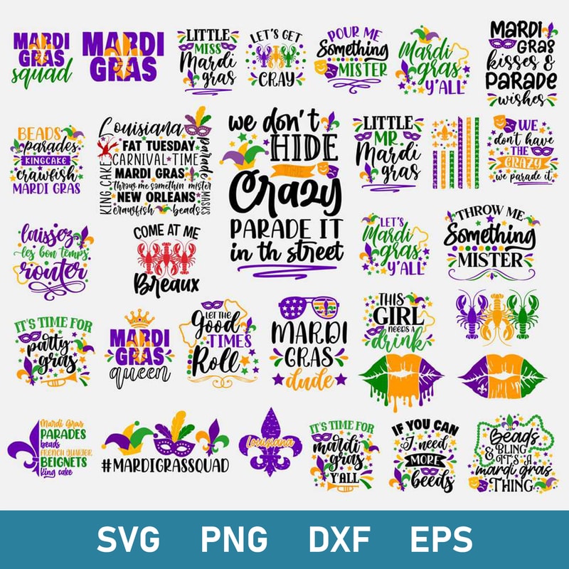 Huge Mardi Gras Bundle Svg, Mardi Gras Svg, Mardi Gras Quotes Svg, Png Dxf Eps Digital File.jpg