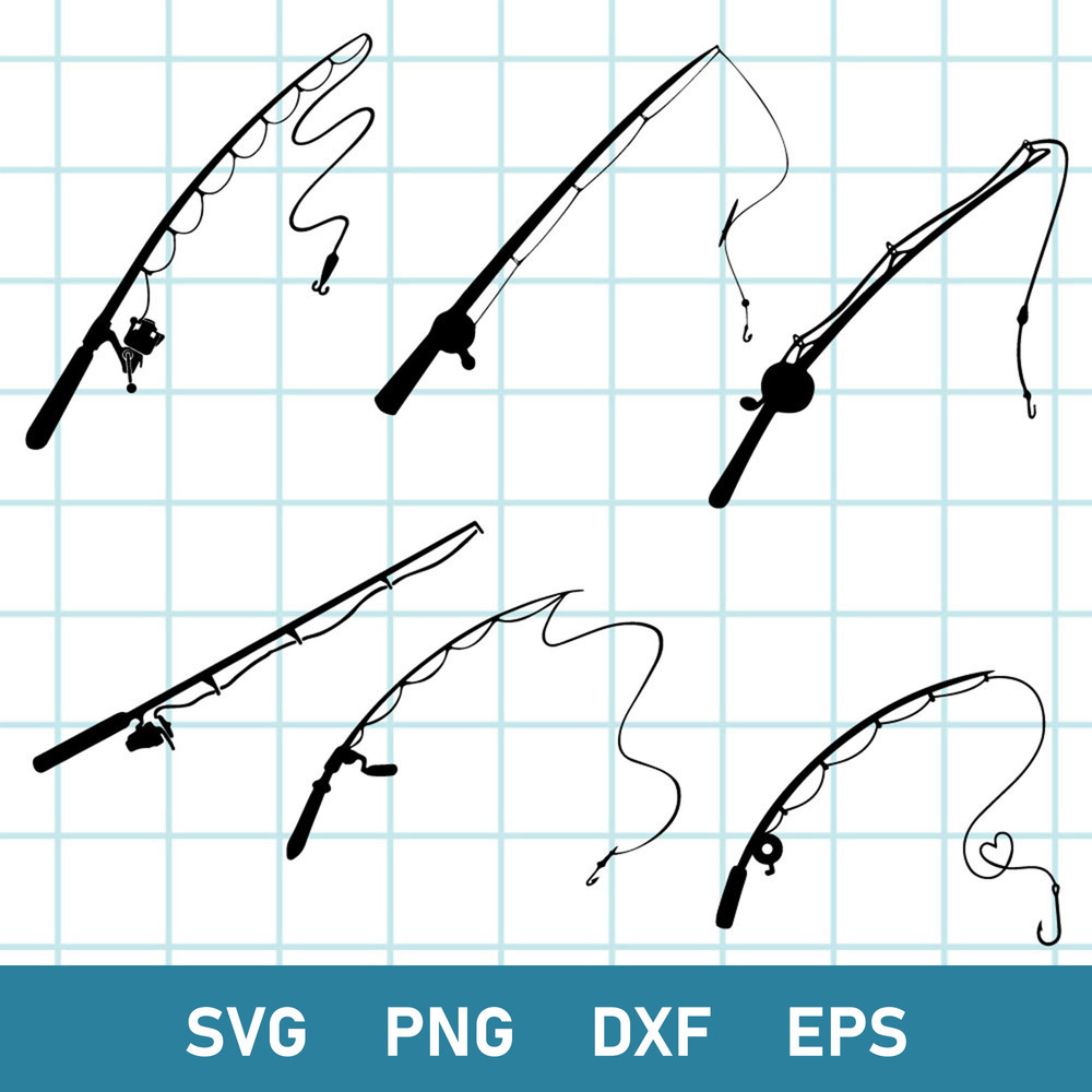 Fishing Pole Bundle Svg, Fishing Rod Svg, Fishig Hook Svg, Fisherman Svg, Png Dxf Eps Digital File.jpeg