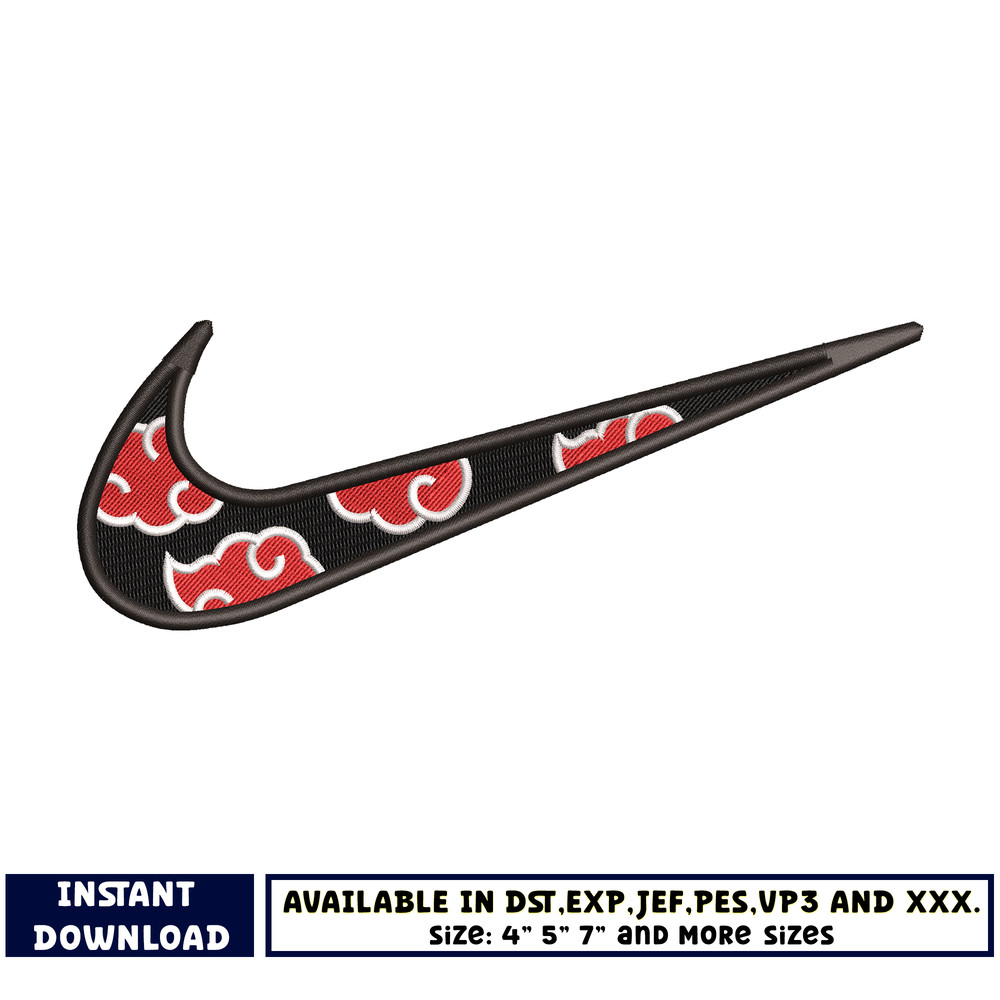 Akatsuki nike symbol embroidey design