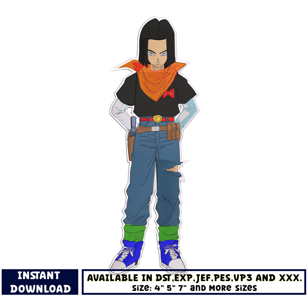 Android 17 embroidey design