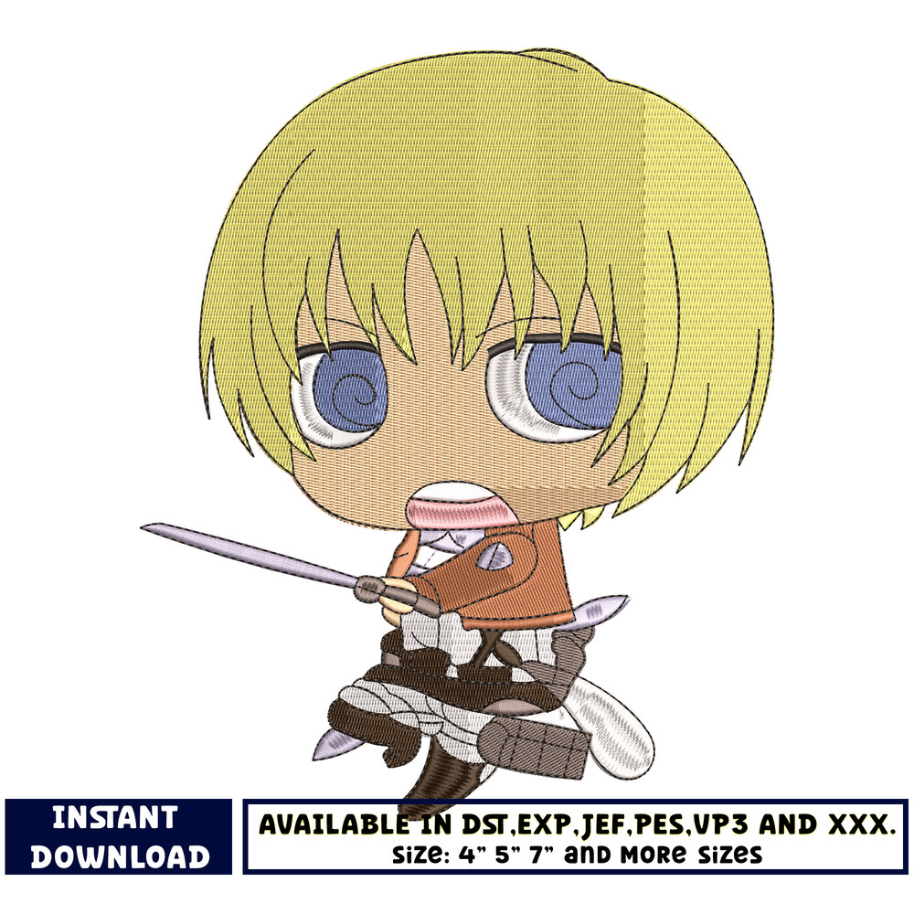 armin arlert chibi embroidery design