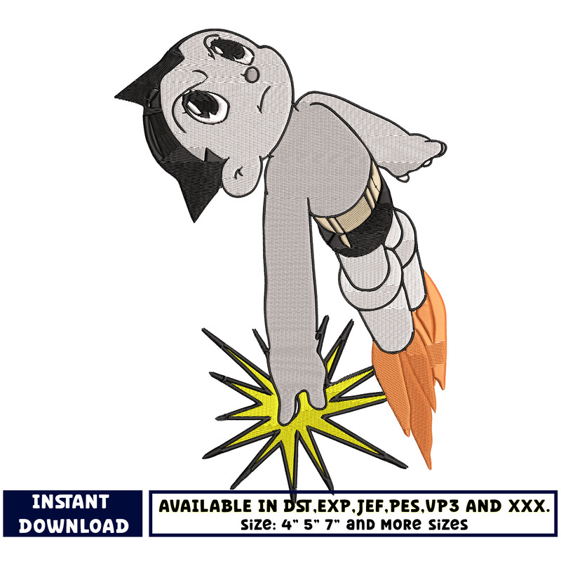 Astro Boy embroidery design