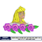 Aurora princess flower embroidery design
