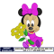 Baby minnie flower embroidery design