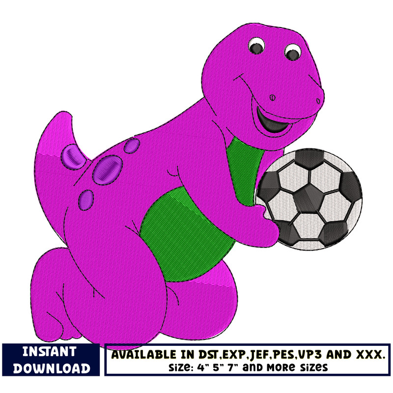 Barney cartoon embroidery design