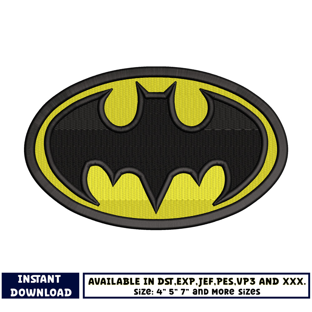 Batman symbol embroidery design