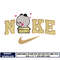 Bear love Nike embroidery design