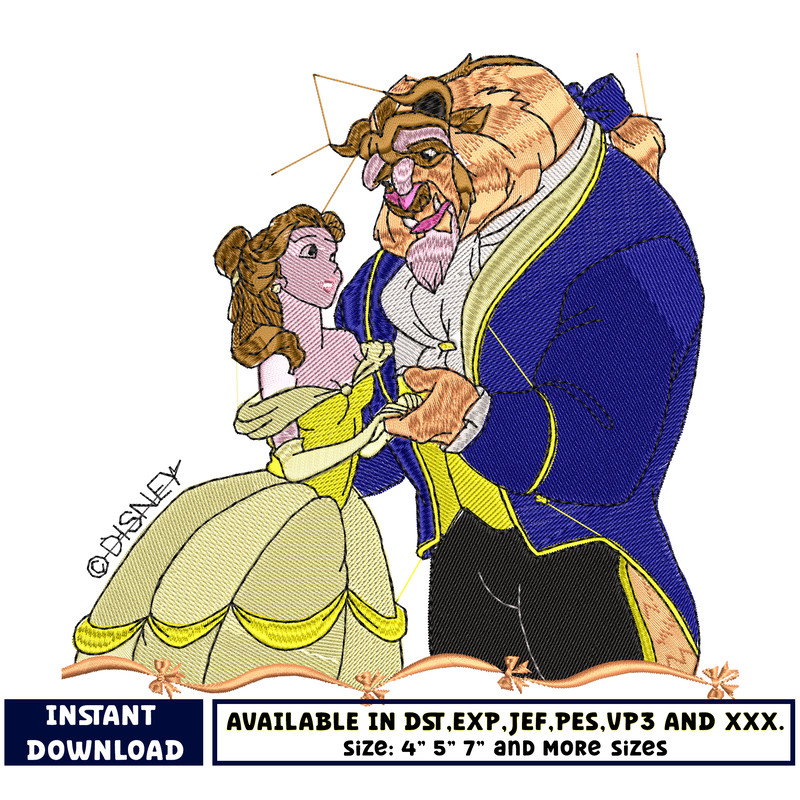 Beauty And The Beast embroidery design