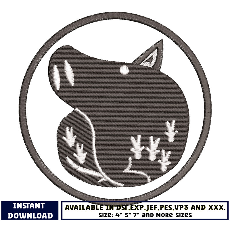 Boar Sin Of Gluttony Logo embroidery design