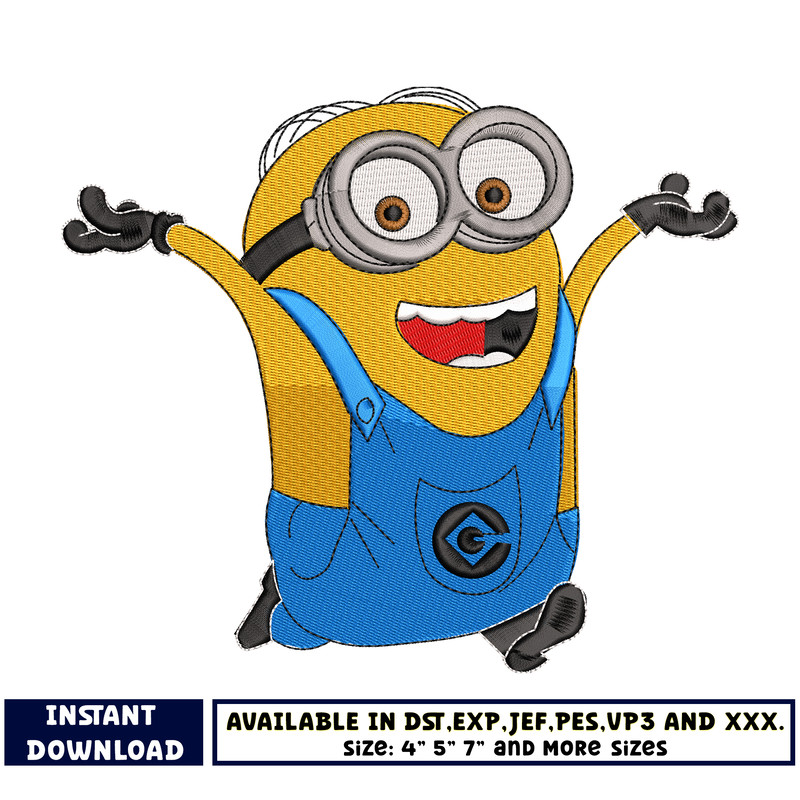 Bob the Minion embroidery designs