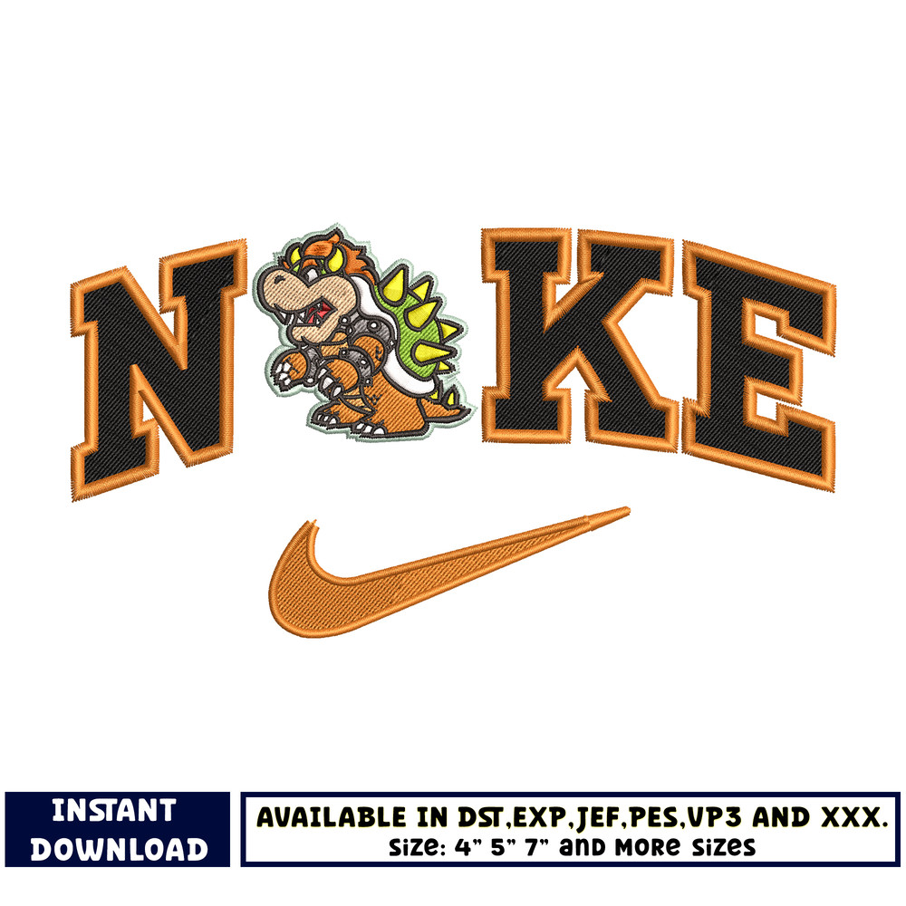 Bowser logo nike embroidery design