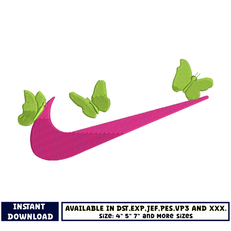 butterfly nike embroidery design
