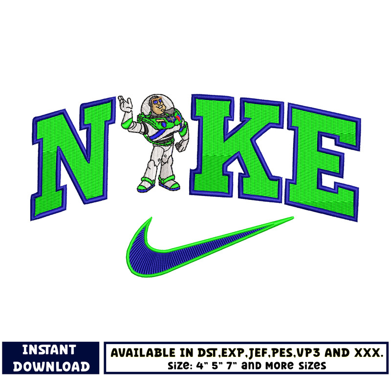 Buzz Lightyear Logo Nike embroidery design