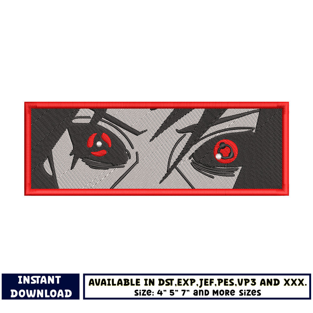 Itachi eyes rectangle embroidery design